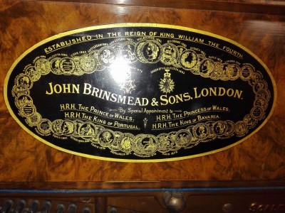 John Brinsmead and Sons upright iron grand No 40508-Medals-under top front board