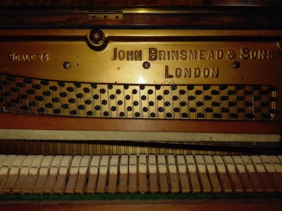 John Brinsmead and Sons upright iron grand No 40508-behind upper front board 1